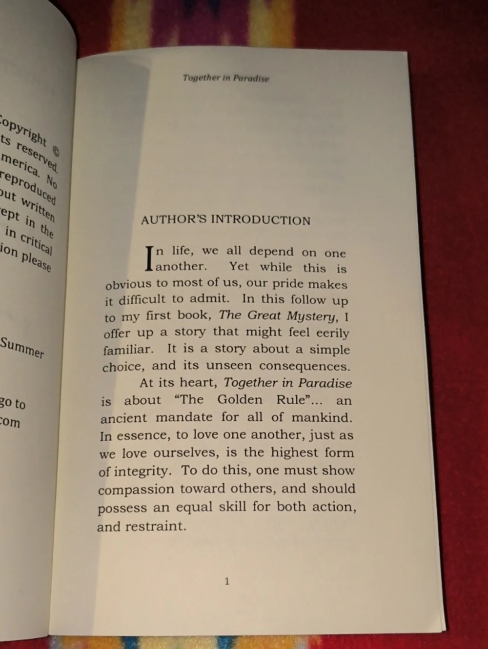 Together In Paradise - Travis Slone (2012) 1st Edition PB - Inscribed Signed